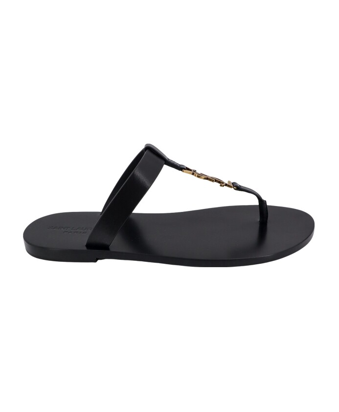 black-metal-monogram-sandals-leather