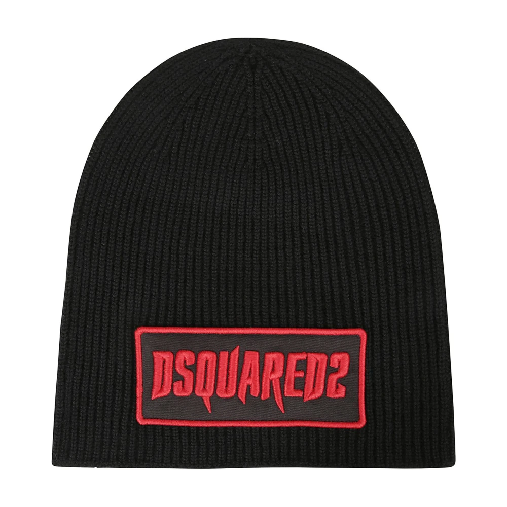 Dsquared2 Men's Black Beanies, One Size, Stylish Hat For And Wo
