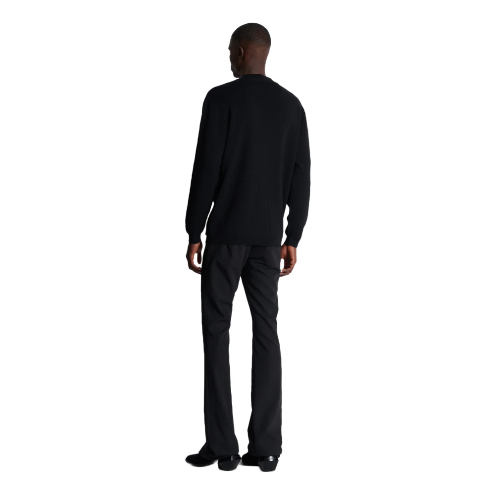 Balmain Gebreid vest met geborduurd embleem Black Heren