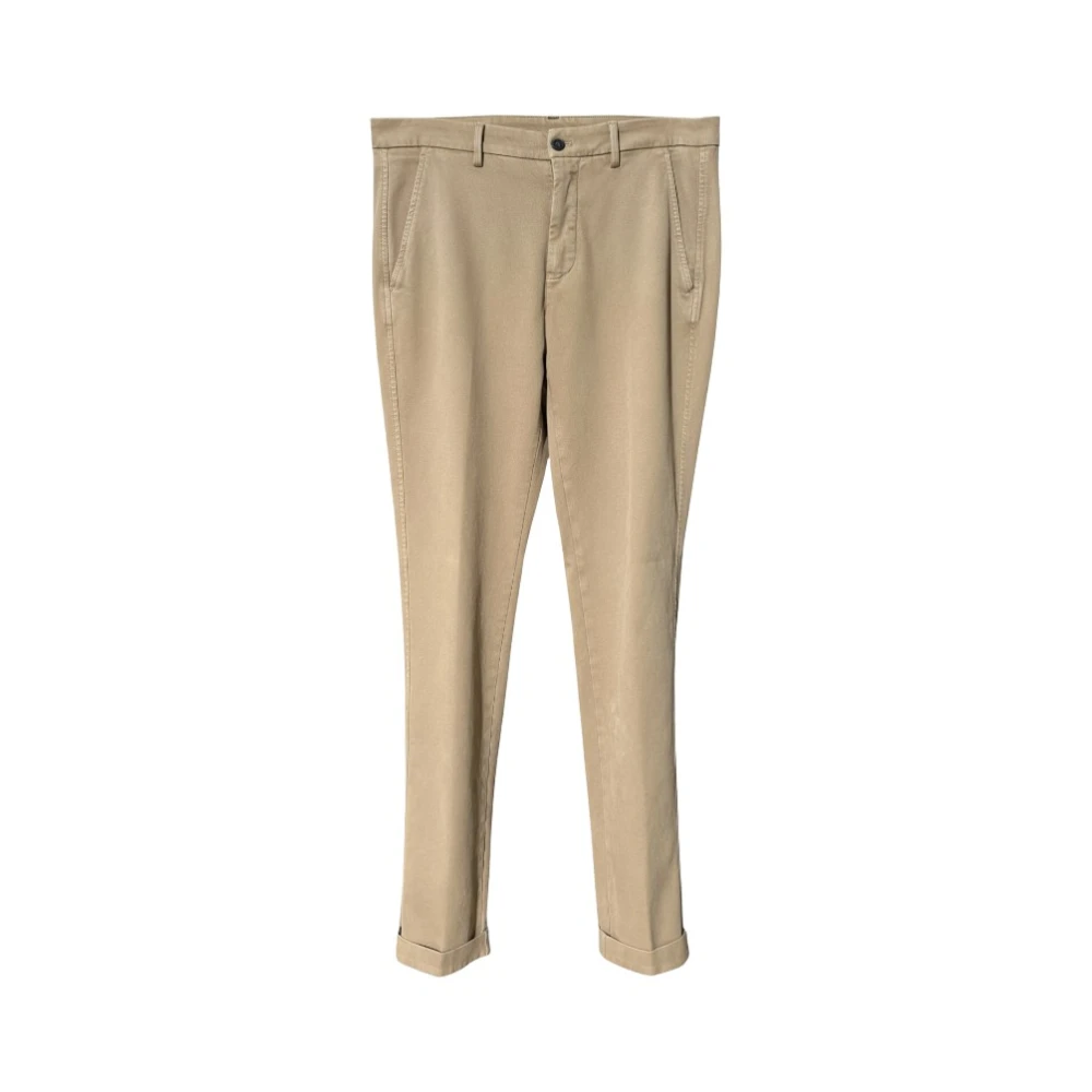 Mason's Mannelijk Beige Twill Stretch Slim Fit Chino