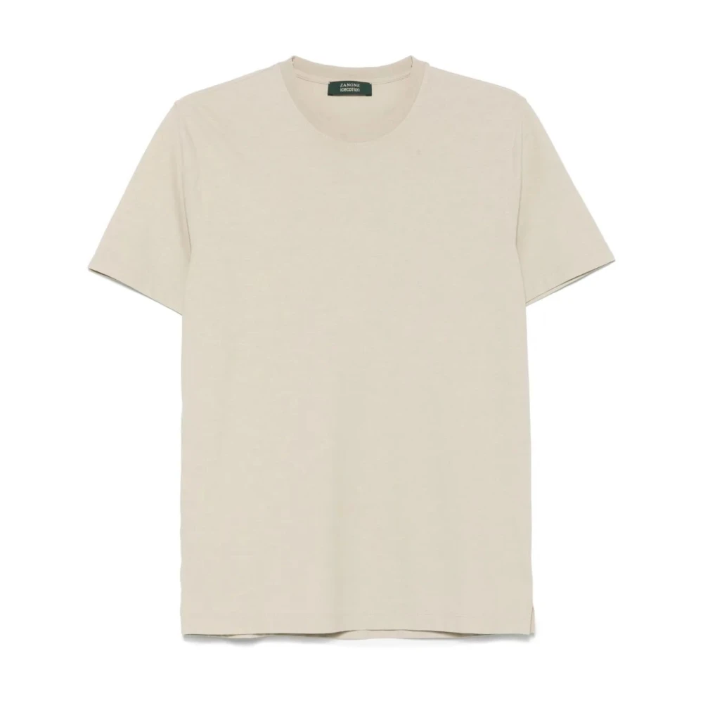 Zanone Klassiek T-shirt Beige Heren