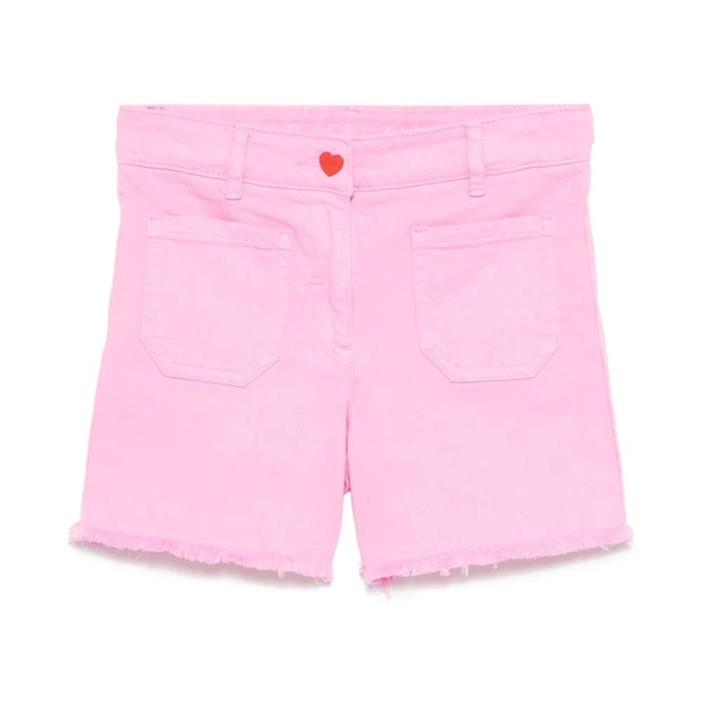 Stella McCartney Chockerande Rosa Denim Frans Shorts Pink, Flicka