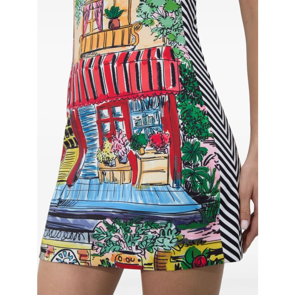 alice + olivia Metallic Draad Voorstrik Flare Jurk Multicolor Dames