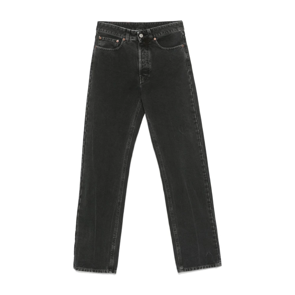 MM6 Maison Margiela Zwarte Straight Jeans met Handtekeninglogo Black Dames