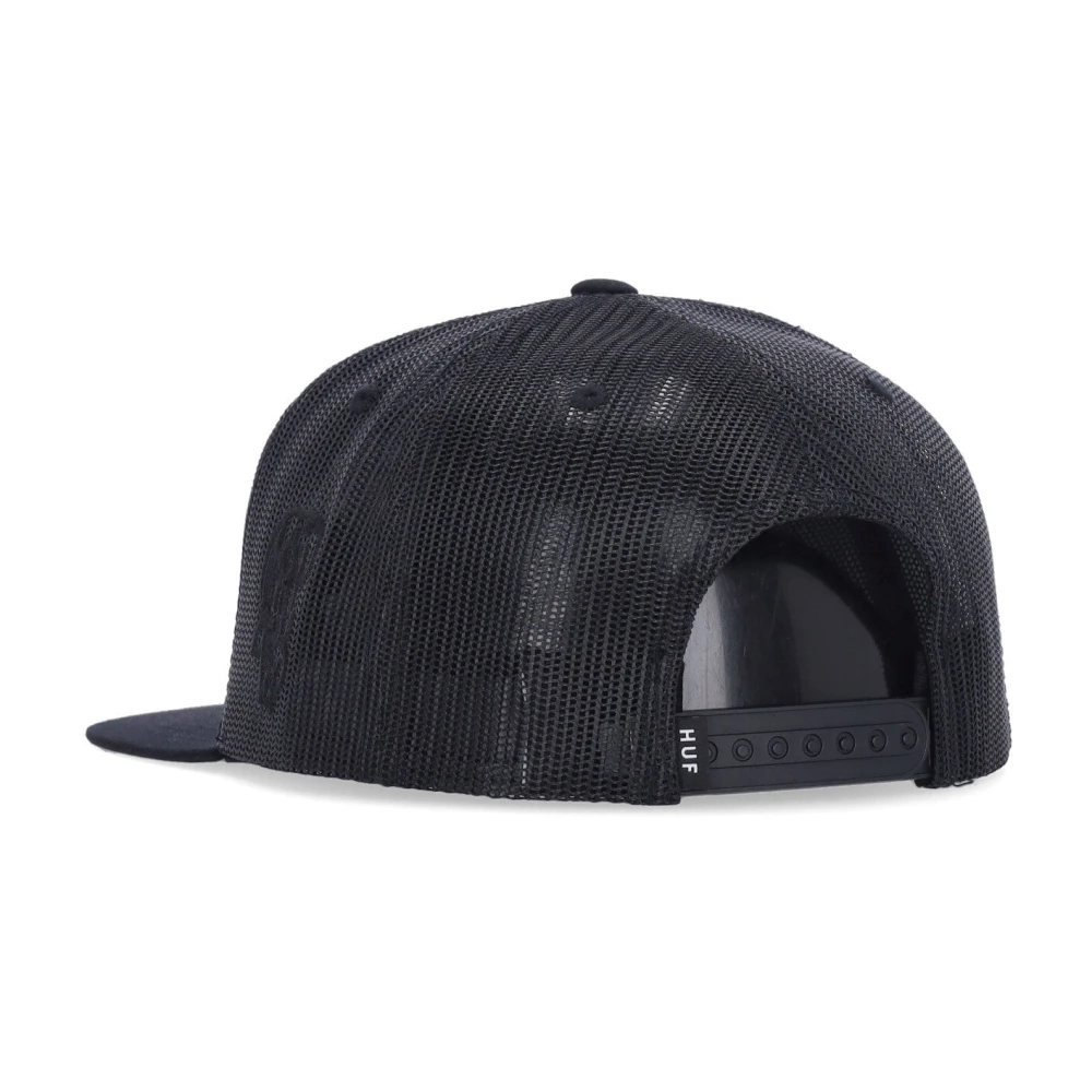 HUF Golvende Trucker Zwarte Platte Klep Pet Black Heren