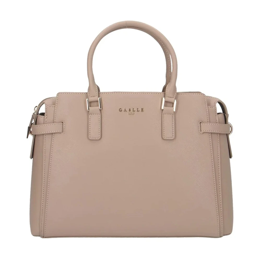 Gaëlle Paris Maxi Schouderband in Kameel Faux Leer Beige Dames