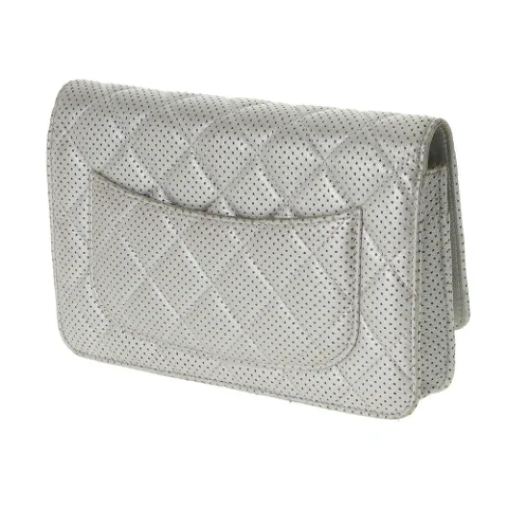 Chanel Vintage Pre-owned Leather chanel-bags Gray Dames