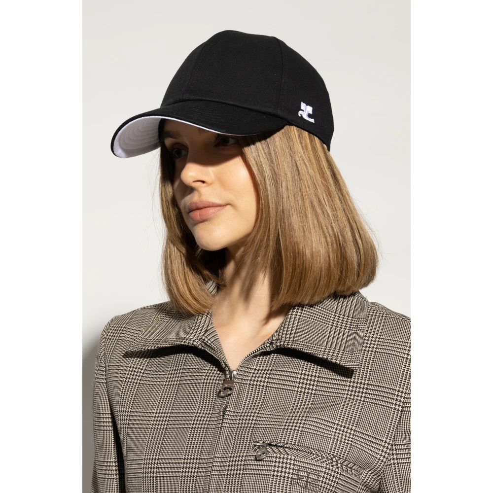Courrèges Pet met klep Black Dames