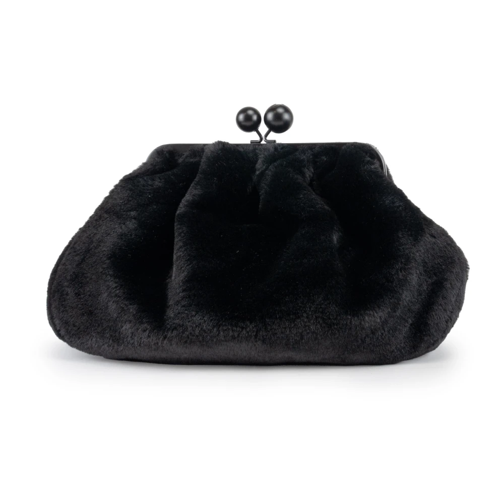 Max Mara Weekend Zachte Bont Effect Clutch Tas Black Dames