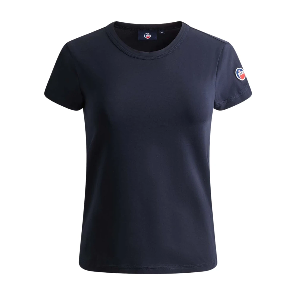 Fusalp Marine Dames T-Shirt Lichtgewicht Katoen Ronde Hals Logo Blue Dames
