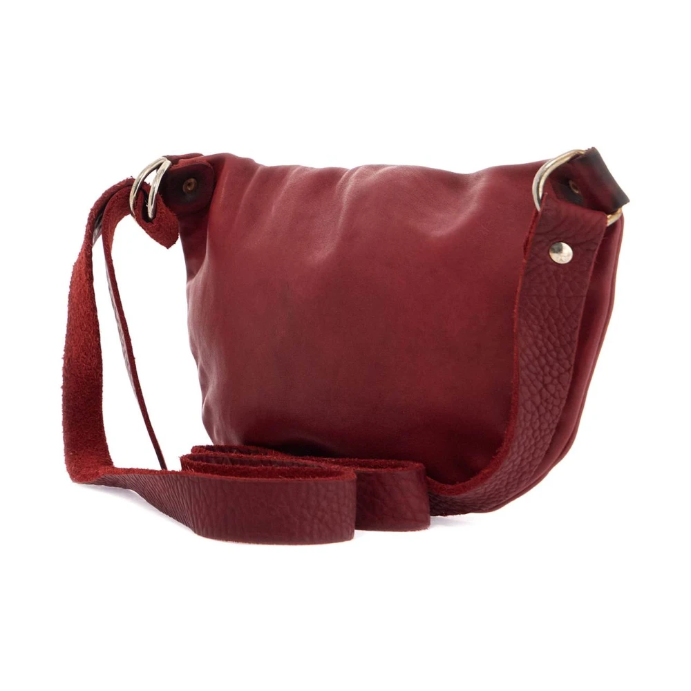 Guidi Rode Leren Crossbody Tas voor Mannen Red Heren