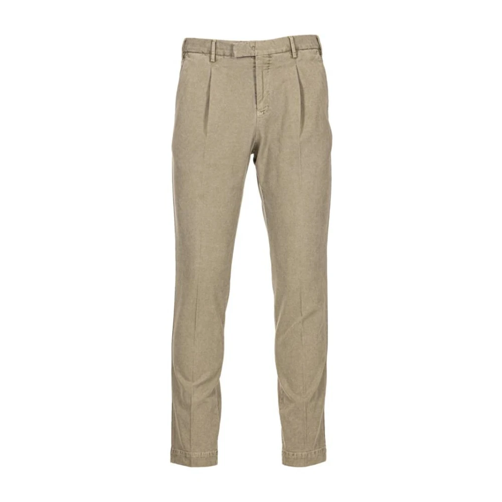 PT Torino Op maat gemaakte wollen broek met plooien Green Heren