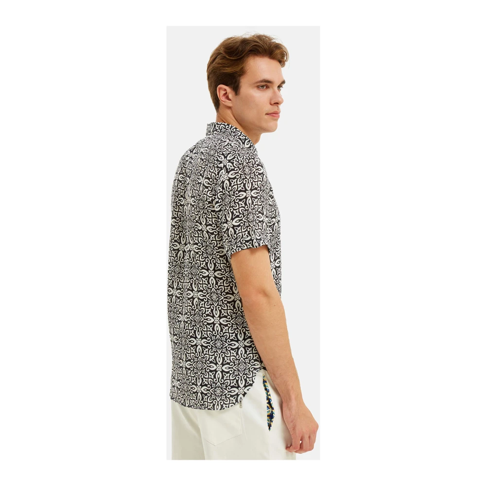 Peninsula Mediterrane tegelprint linnen overhemd Multicolor Heren