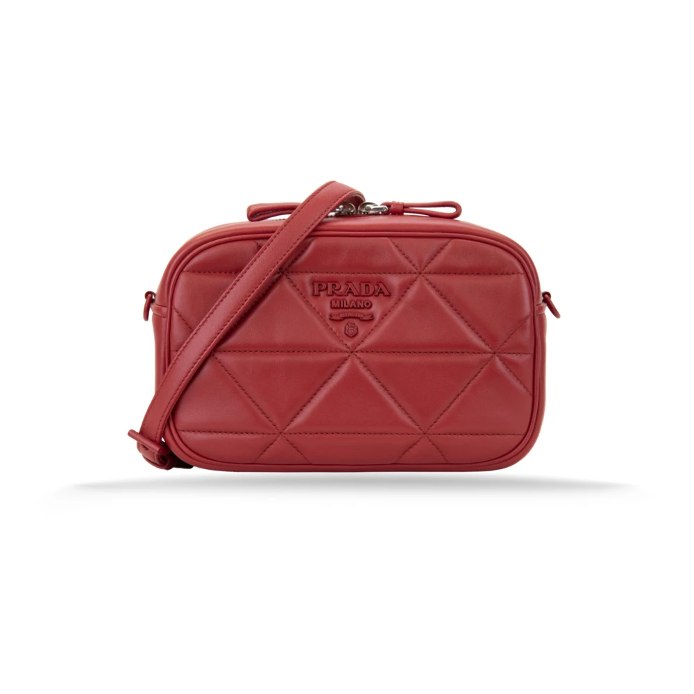 Prada Women's Red Quilted Shoulder Bag
