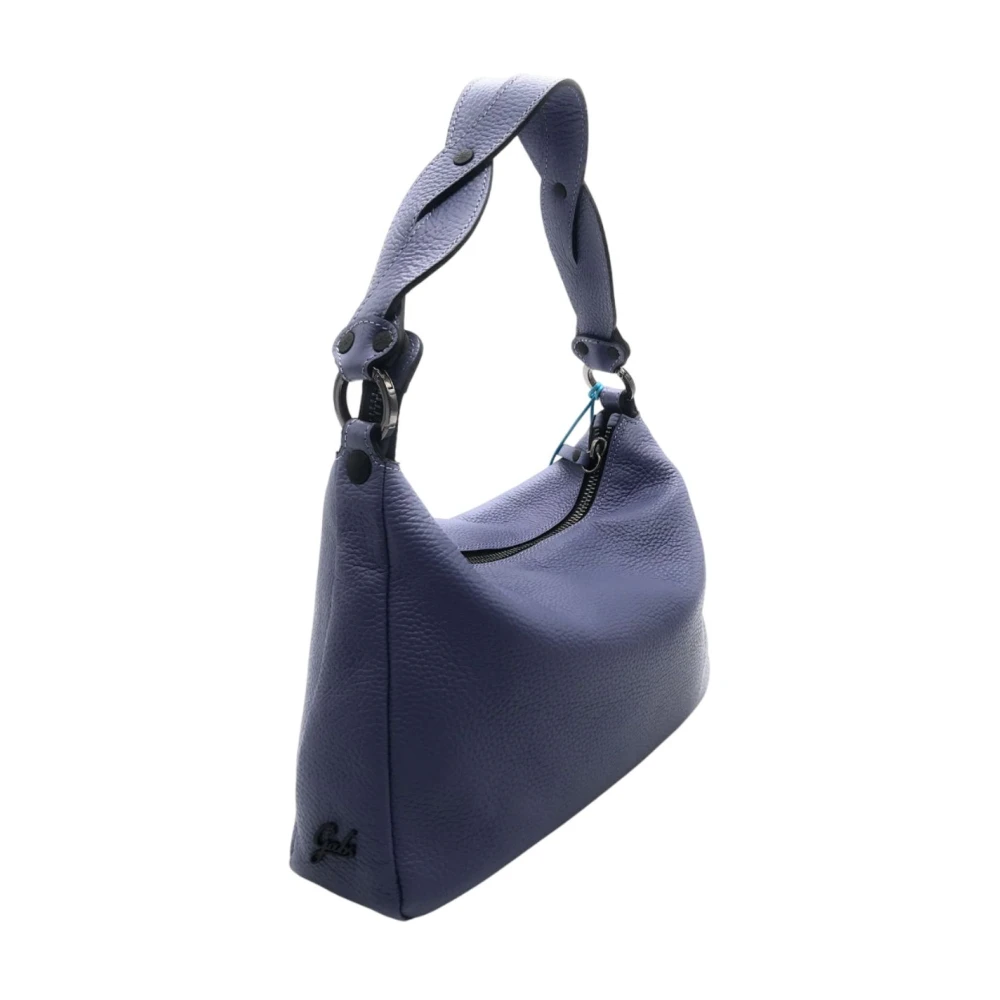 Gabs Leren schoudertas met ritssluiting Blue Dames