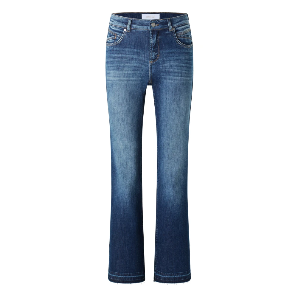 Angels Flared Fringe Jeans Blue Dames