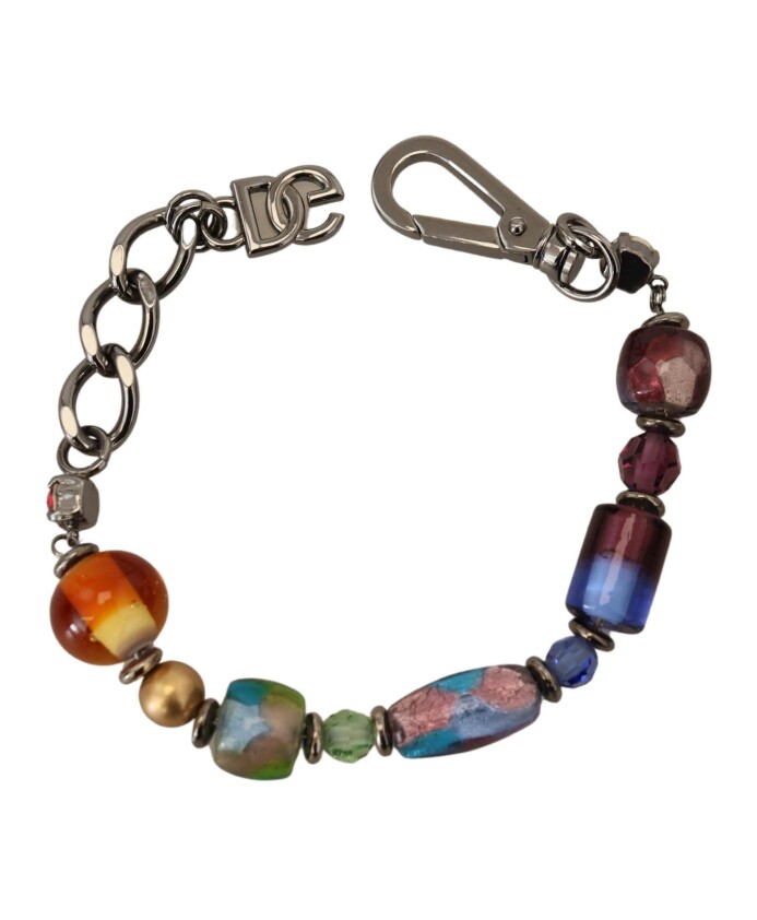 bracelet-chaine-argent-perles-multicolores