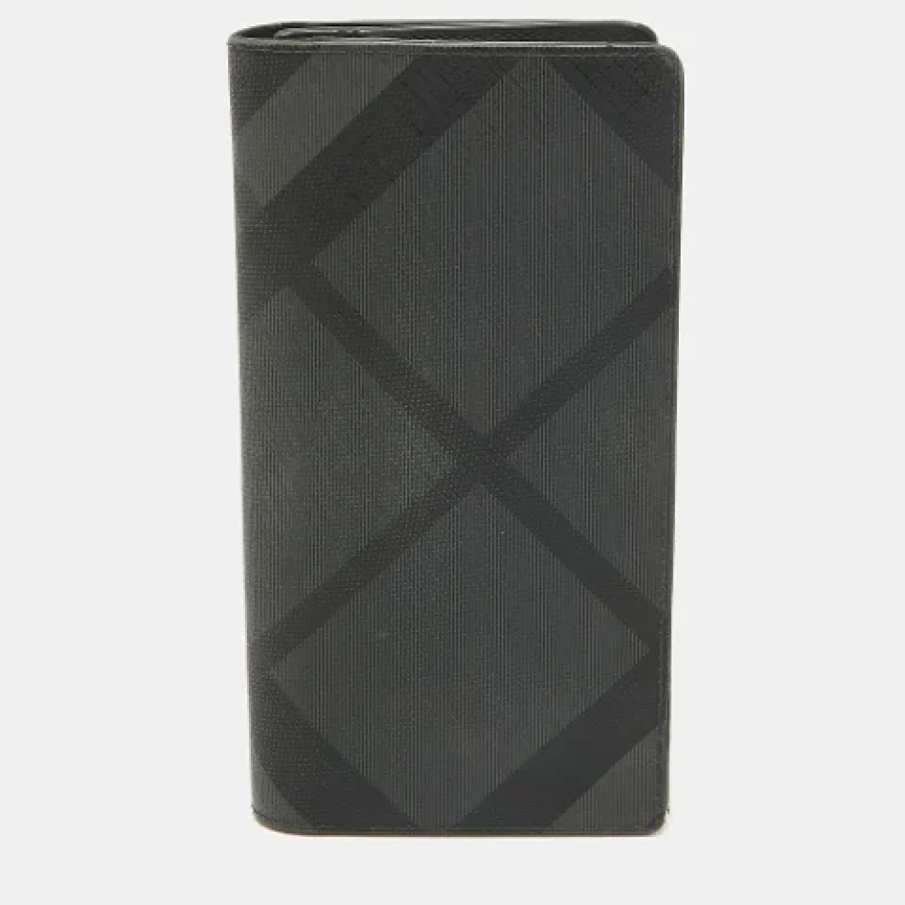 Burberry Vintage Pre-owned Coated canvas wallets Black Dames