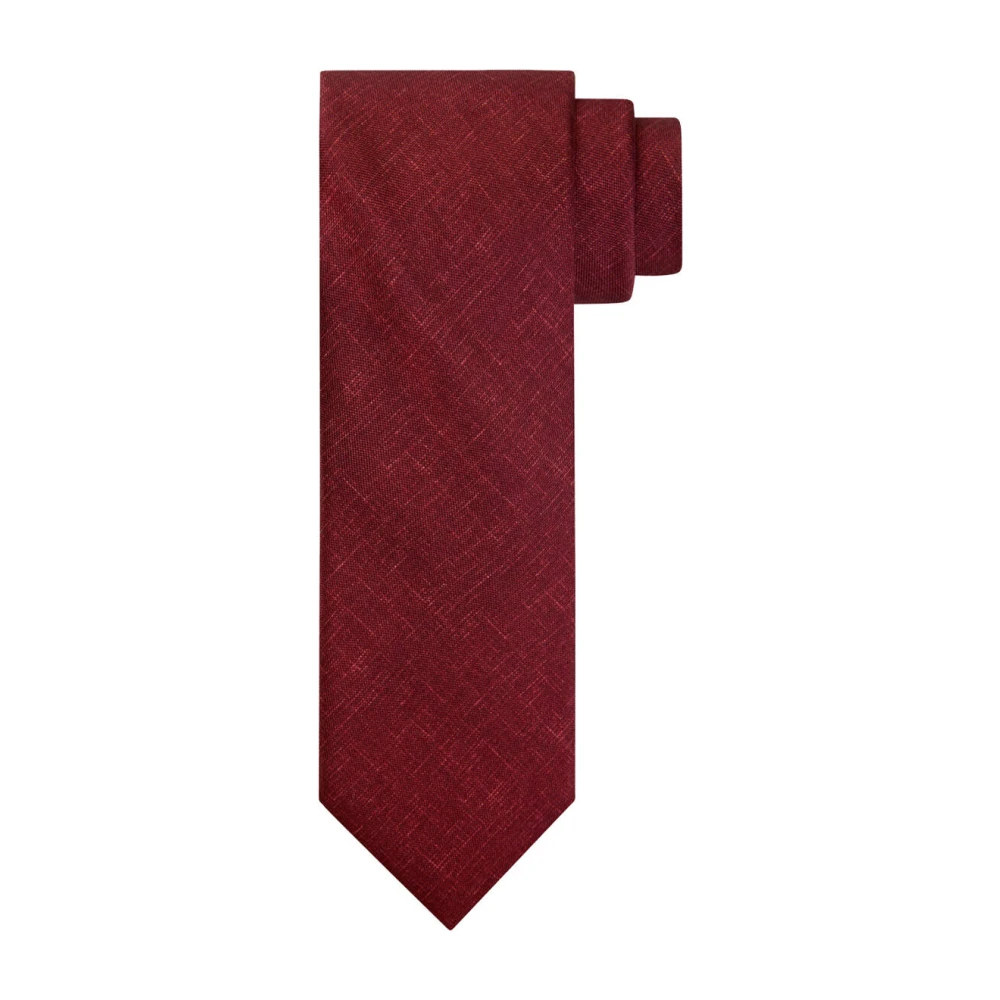 Profuomo Zijden Print Bordeaux Stropdas Red Heren