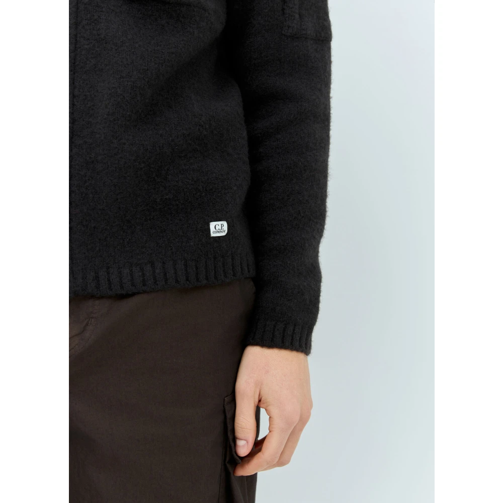 C.P. Company Gebreide Vest met Borstzak Black Heren