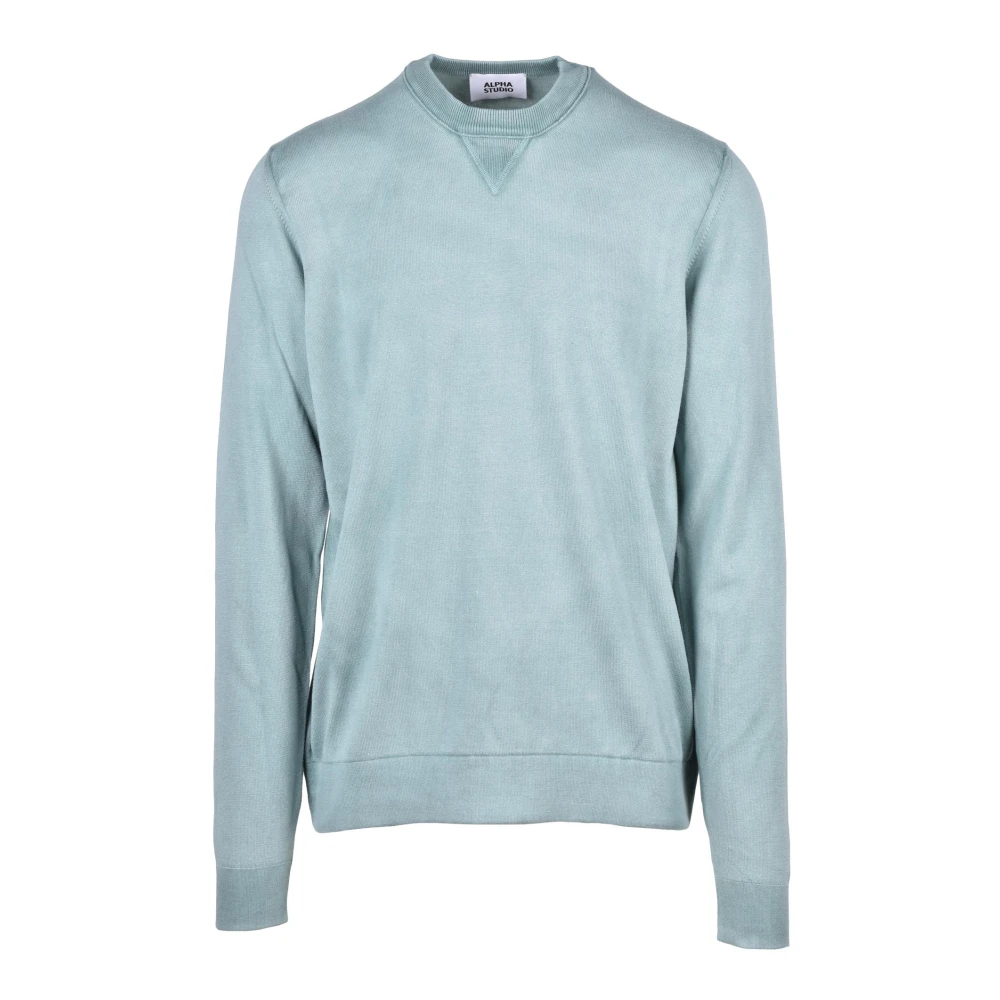 Alpha Studio Katoenen Gebreide Top Green Heren