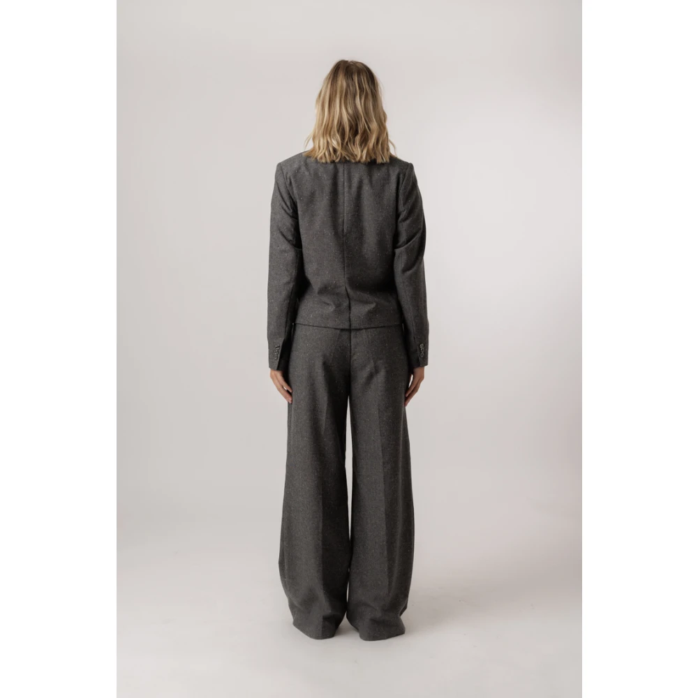 MOS MOSH Zwarte Zenia Blazer met enkele knoop Gray Dames
