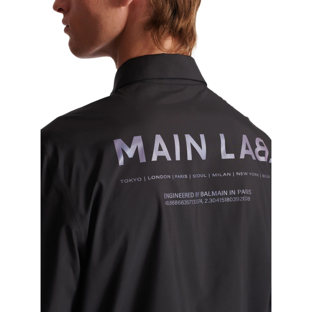 Balmain Nylon Overhemd Black Heren