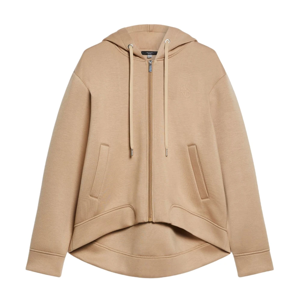 Max Mara Weekend Oversized Hoodie in Zacht Jersey Beige Dames