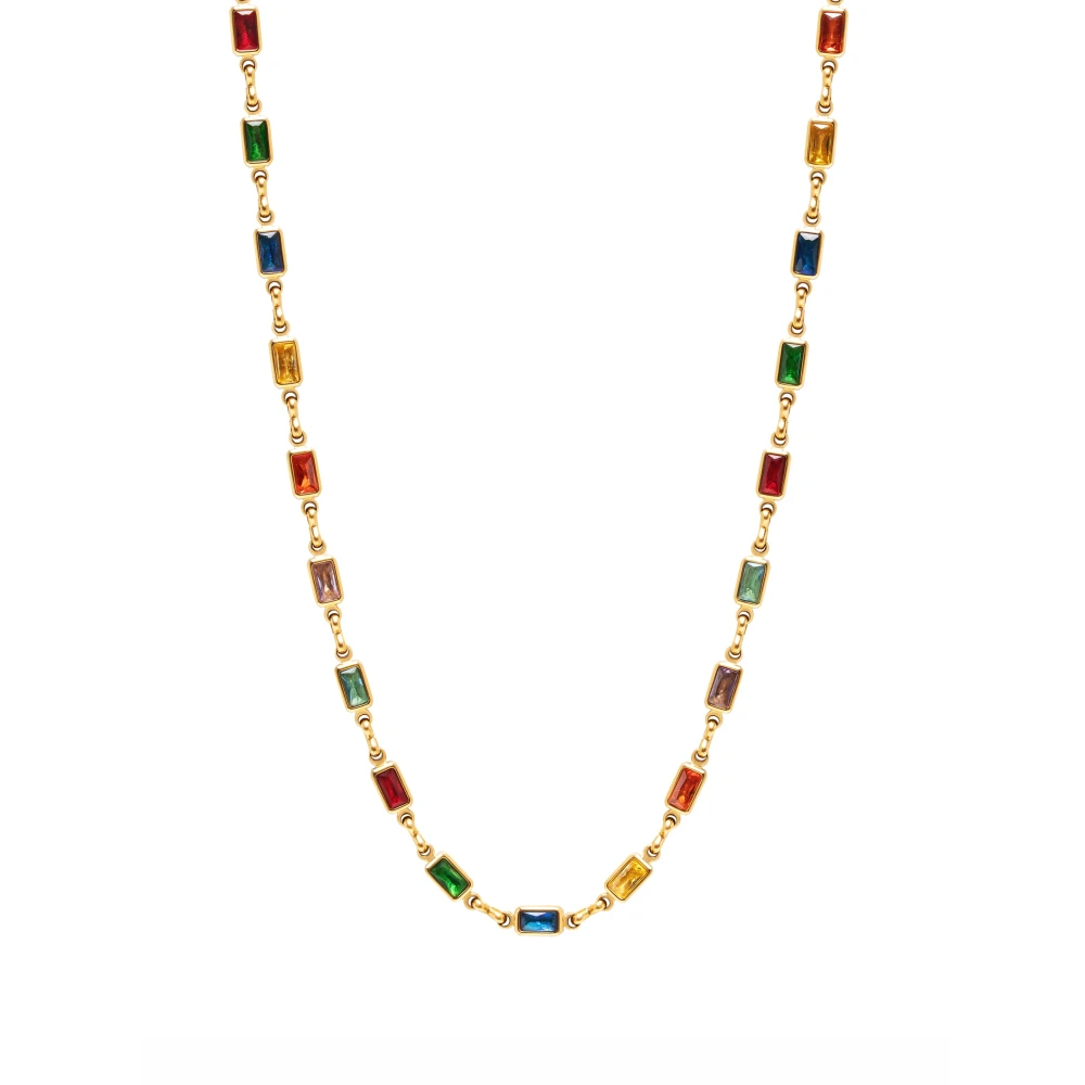 Women's Rectangle Tennis Necklace