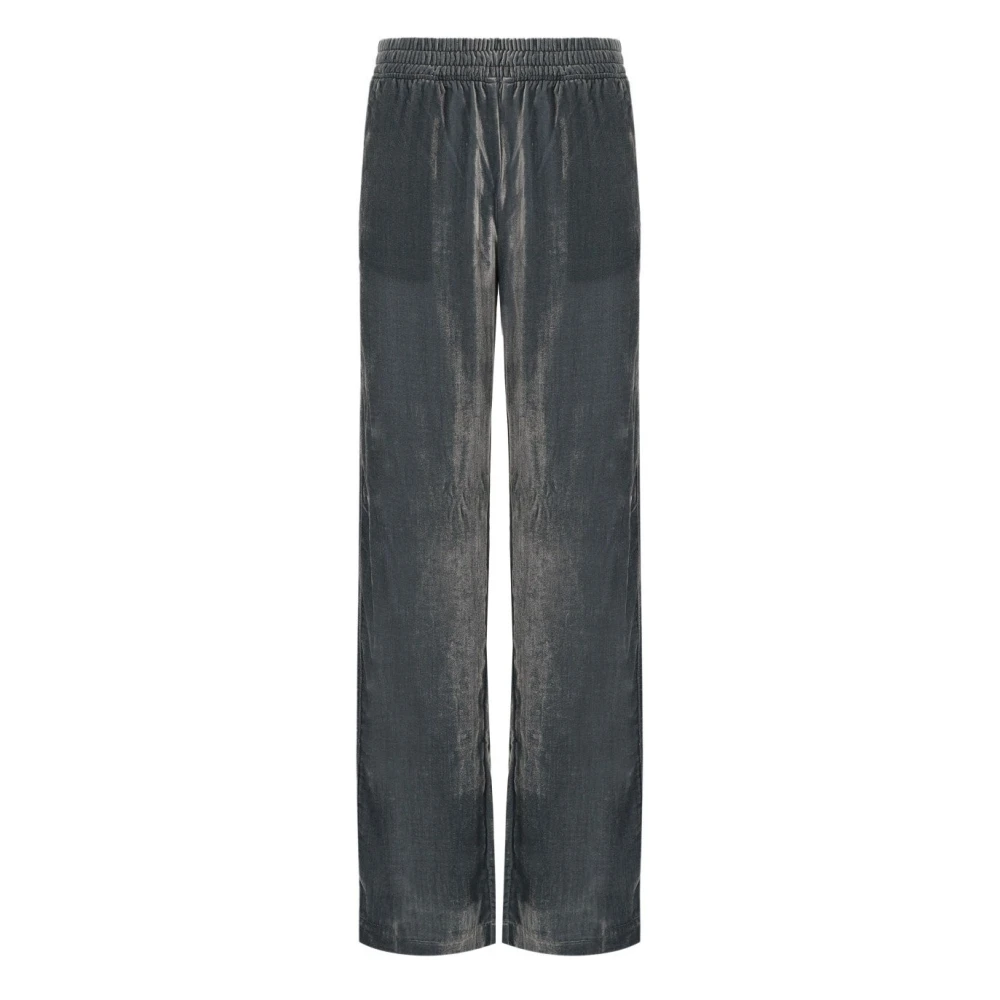 Cruna Blauwe Fluweel Wijde Pijp Broek Gray Dames