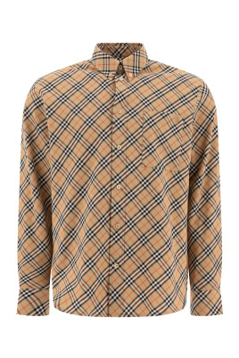 chemise-a-carreaux-beige-coupe-reguliere