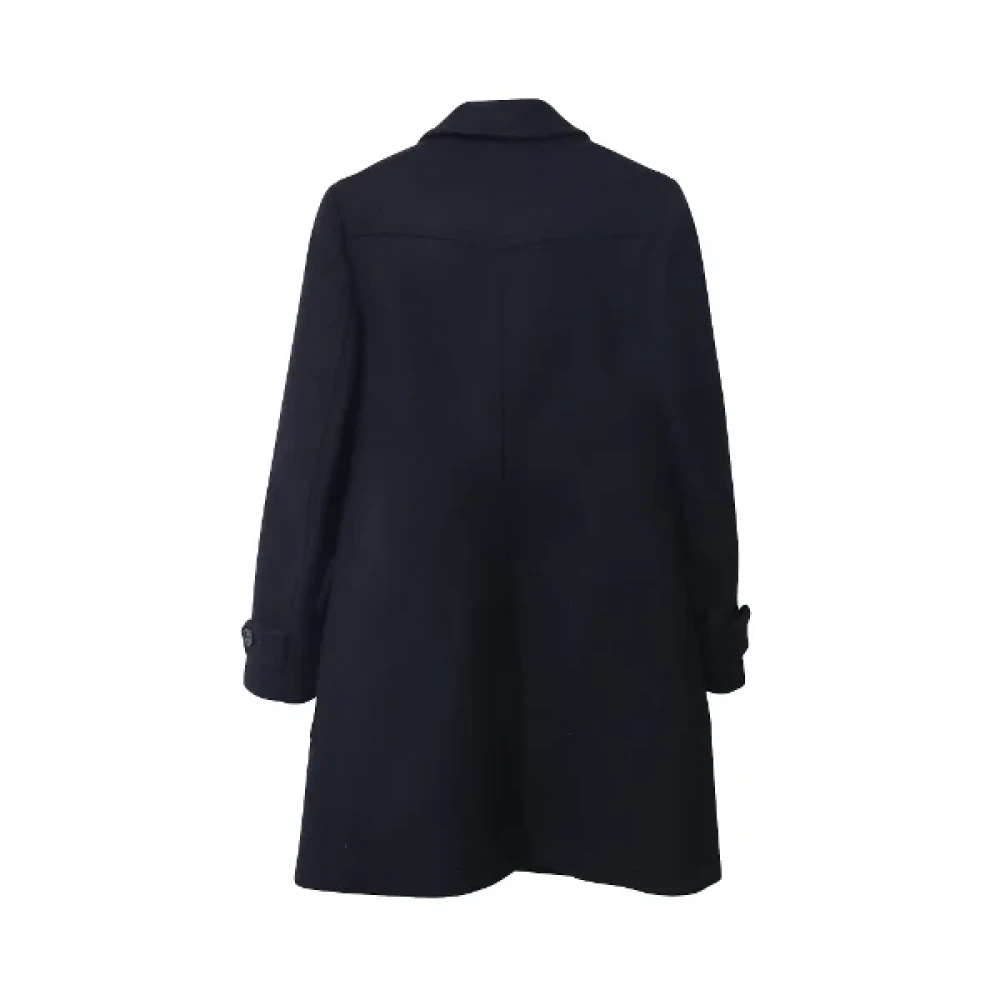 Prada Vintage Pre-owned Wool outerwear Black Dames