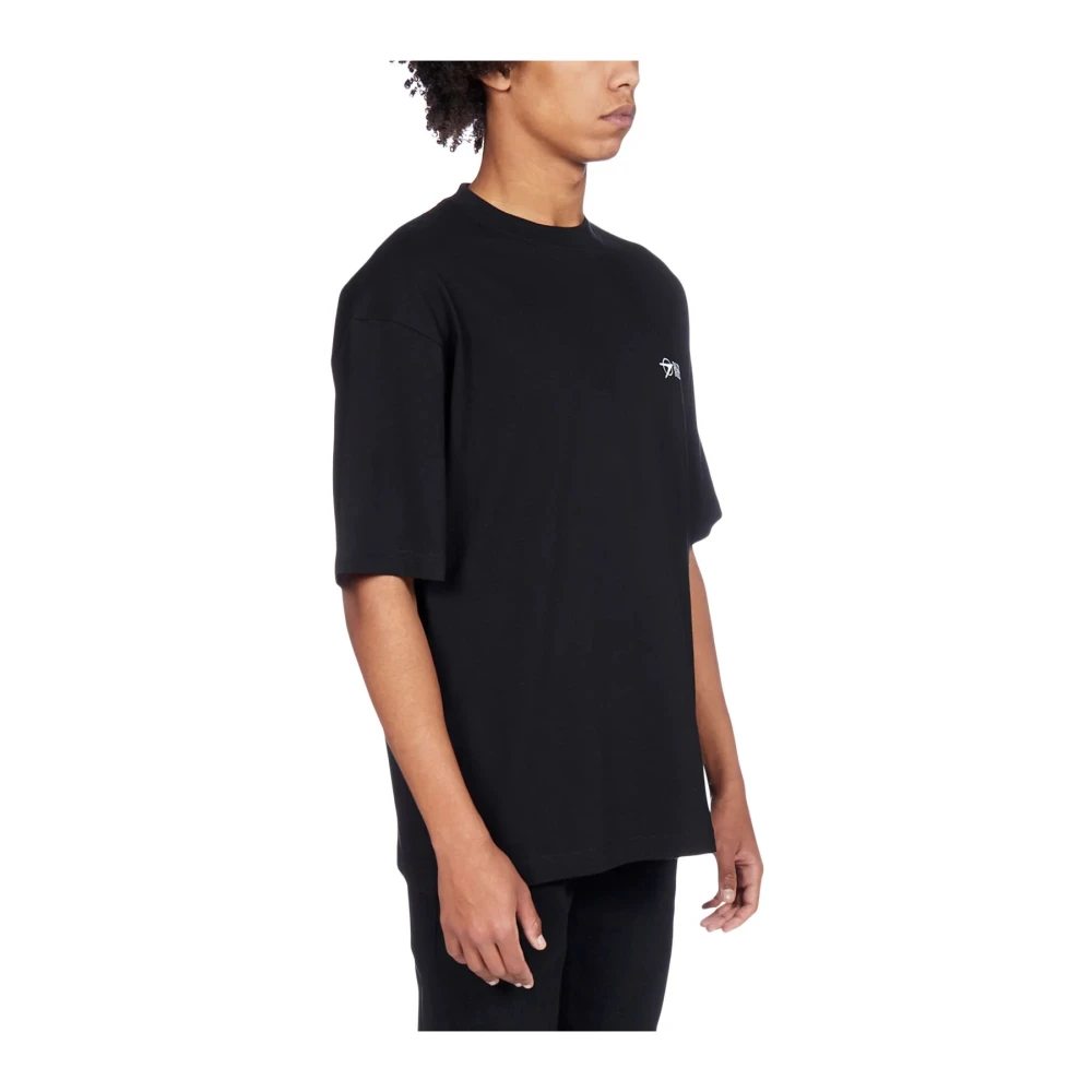 Balenciaga Zwart T-Shirt met Geborduurd Logo Black Heren