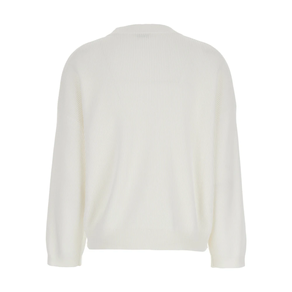BRUNELLO CUCINELLI Witte V-hals trui met Monile detail White Dames