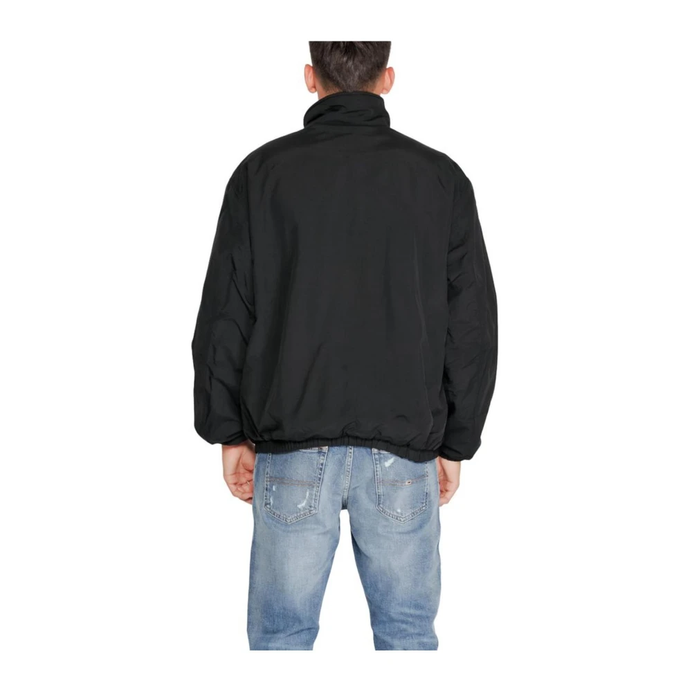 Tommy Jeans Zwarte Polyesterjas Heren Herfst Winter Collectie Black Heren
