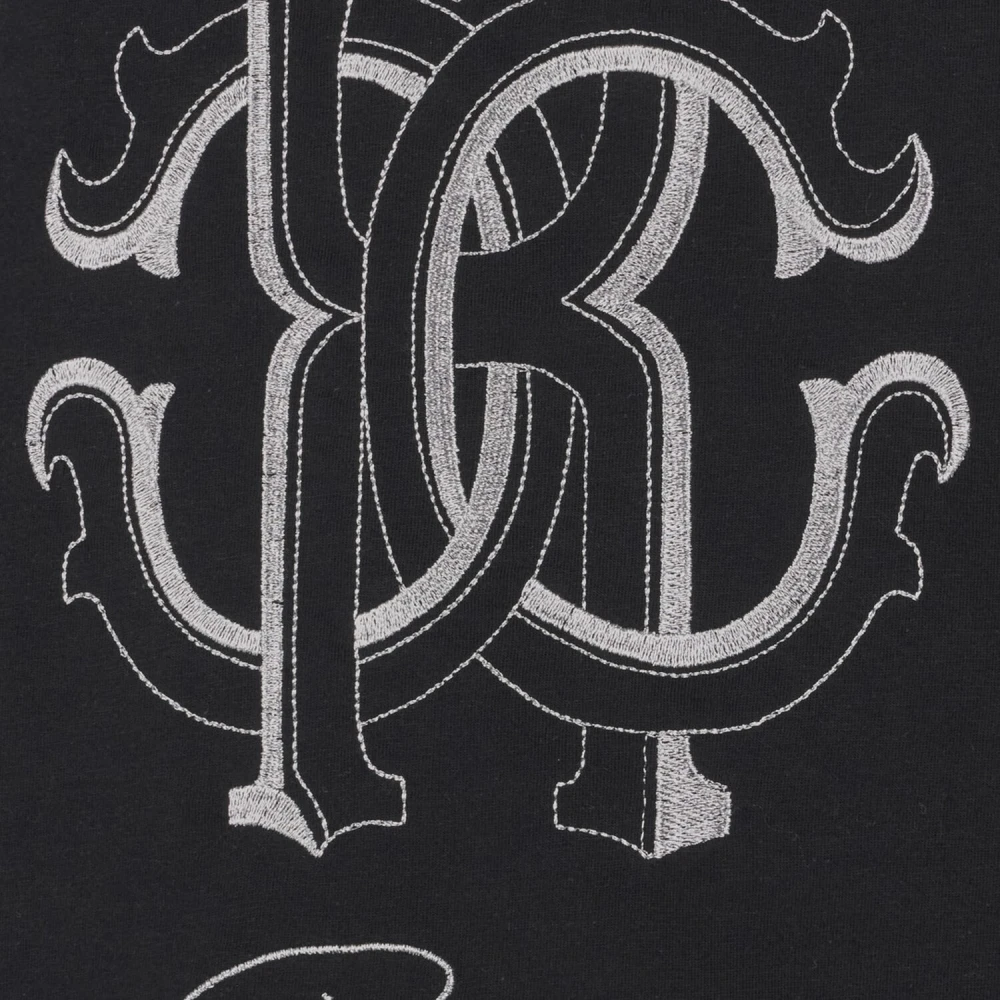 Roberto Cavalli Monogram RC Racerback Tank Top Black Dames