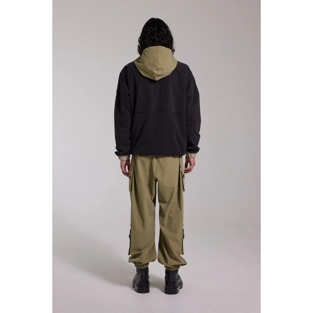 Stutterheim Waterdichte Matte Anorak met Kleurblokken Black Heren