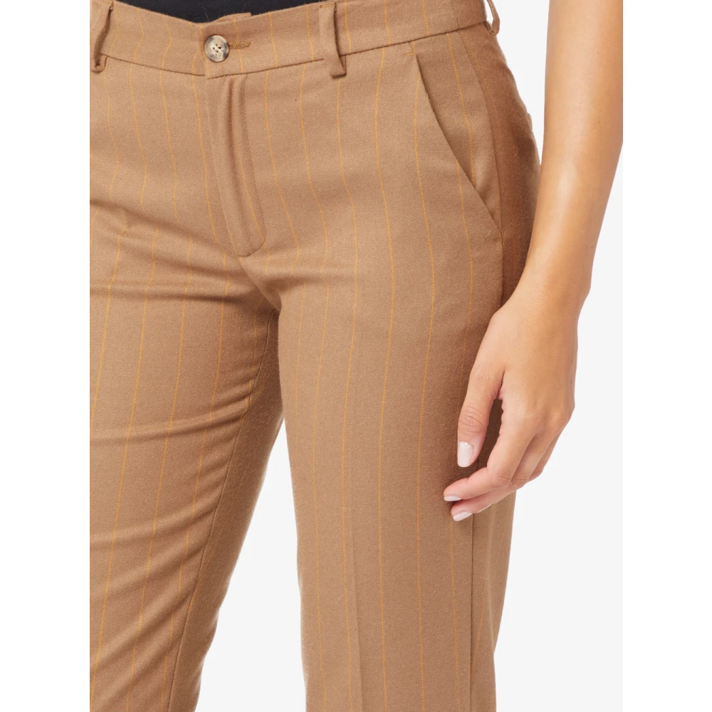Manila Grace Bruine Slim Fit Chino Broek Brown Dames
