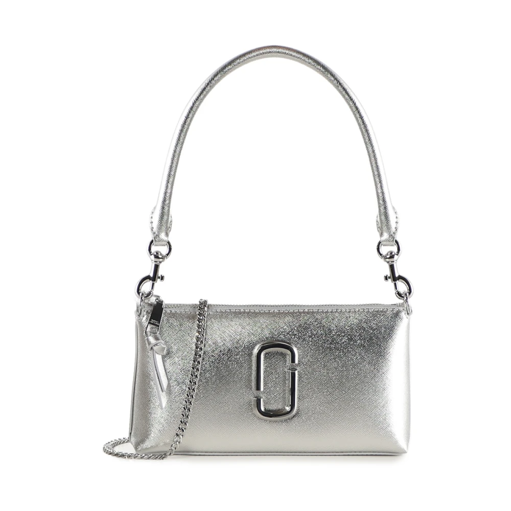Marc Jacobs Grå Metallic Snapshot Convertible Axelremsväska