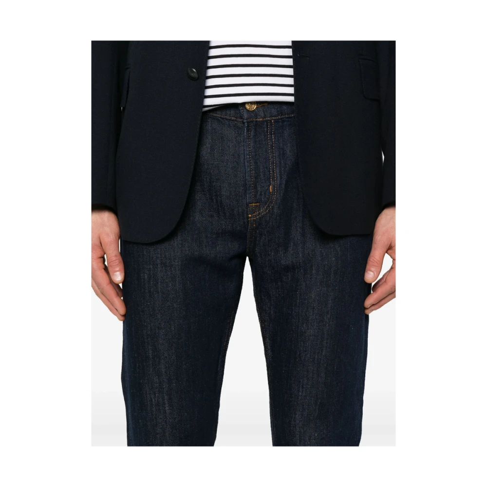 7 For All Mankind Indigo Blauwe Klassieke Five-Pocket Jeans Blue Heren
