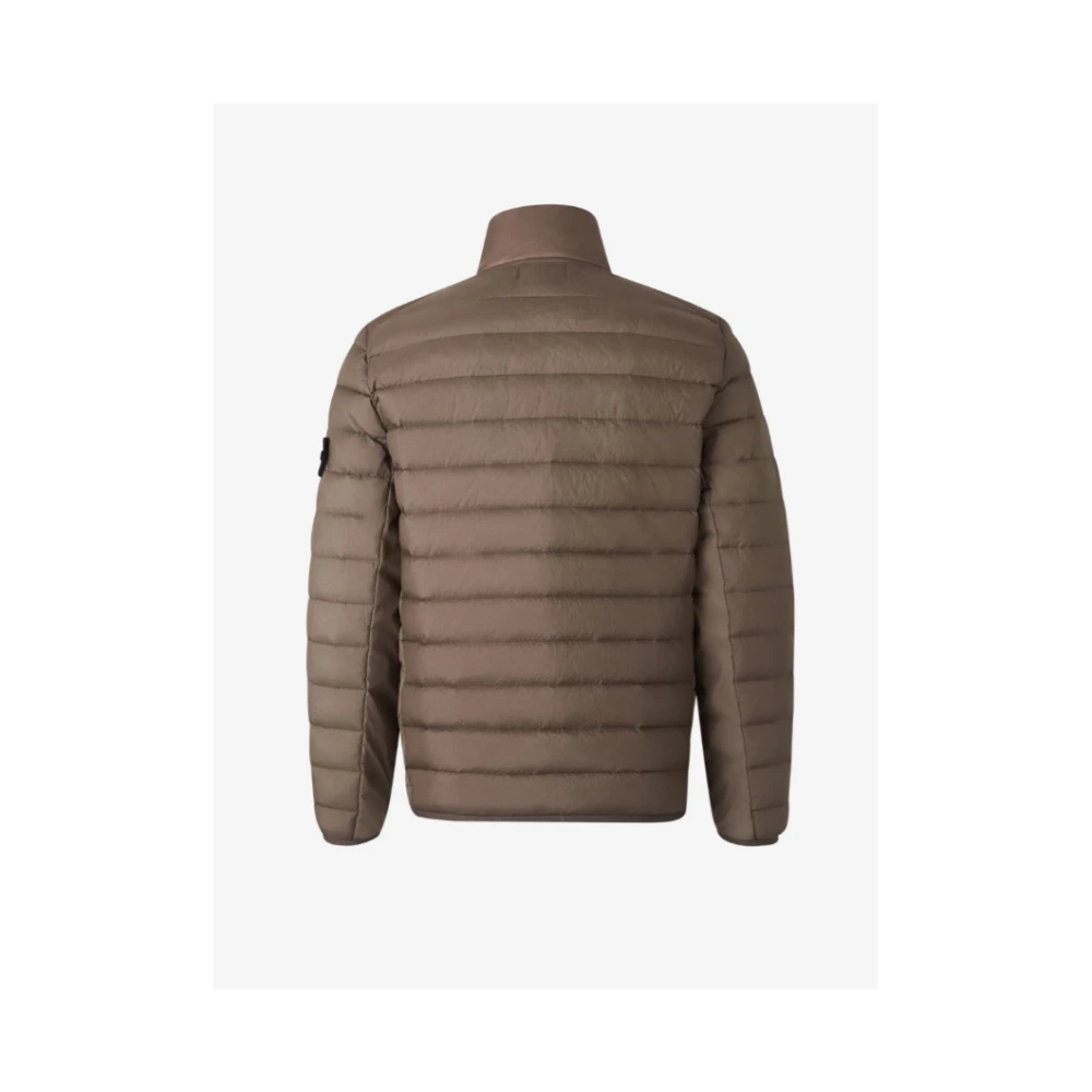 Stone Island Lichtbruine donsjas Geweven Kamers Brown Heren