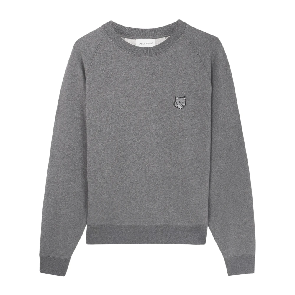 Maison Kitsuné Fox Head Patch Katoenen Sweatshirt Gray Heren