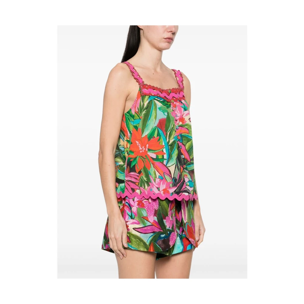 Farm Rio Bloemenprint Knoopblouse Multicolor Dames