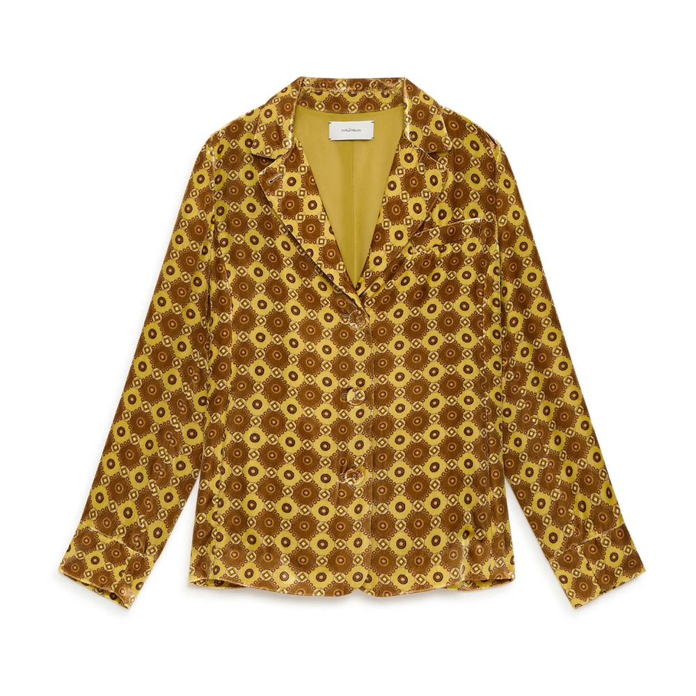 Maliparmi Vrouw Geel Jassen Dames, M, Polyester, Velvet Prints Jacket