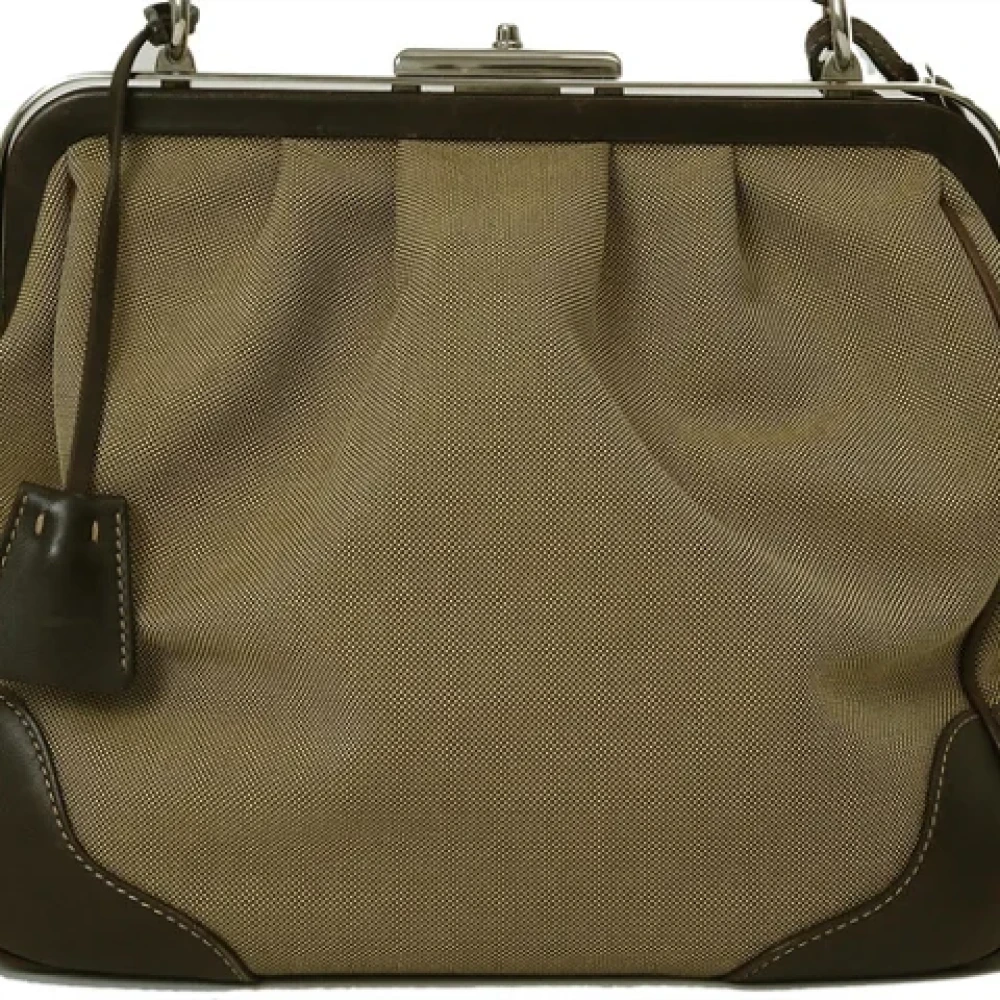 Prada Vintage Pre-owned Canvas prada-bags Brown Dames