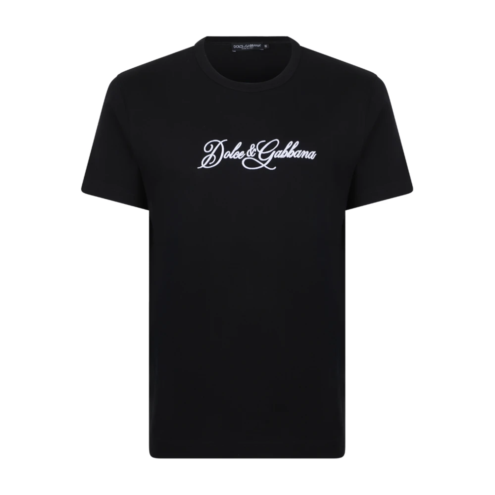 Dolce & Gabbana Cotton T-Shirt With Logo - Male - T-Shirts - Black - M - Tops