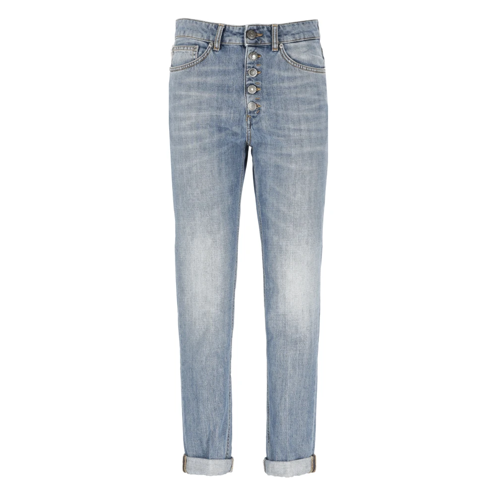 Dondup Blauwe Katoenen Jeans met Juweelknopen Blue Dames