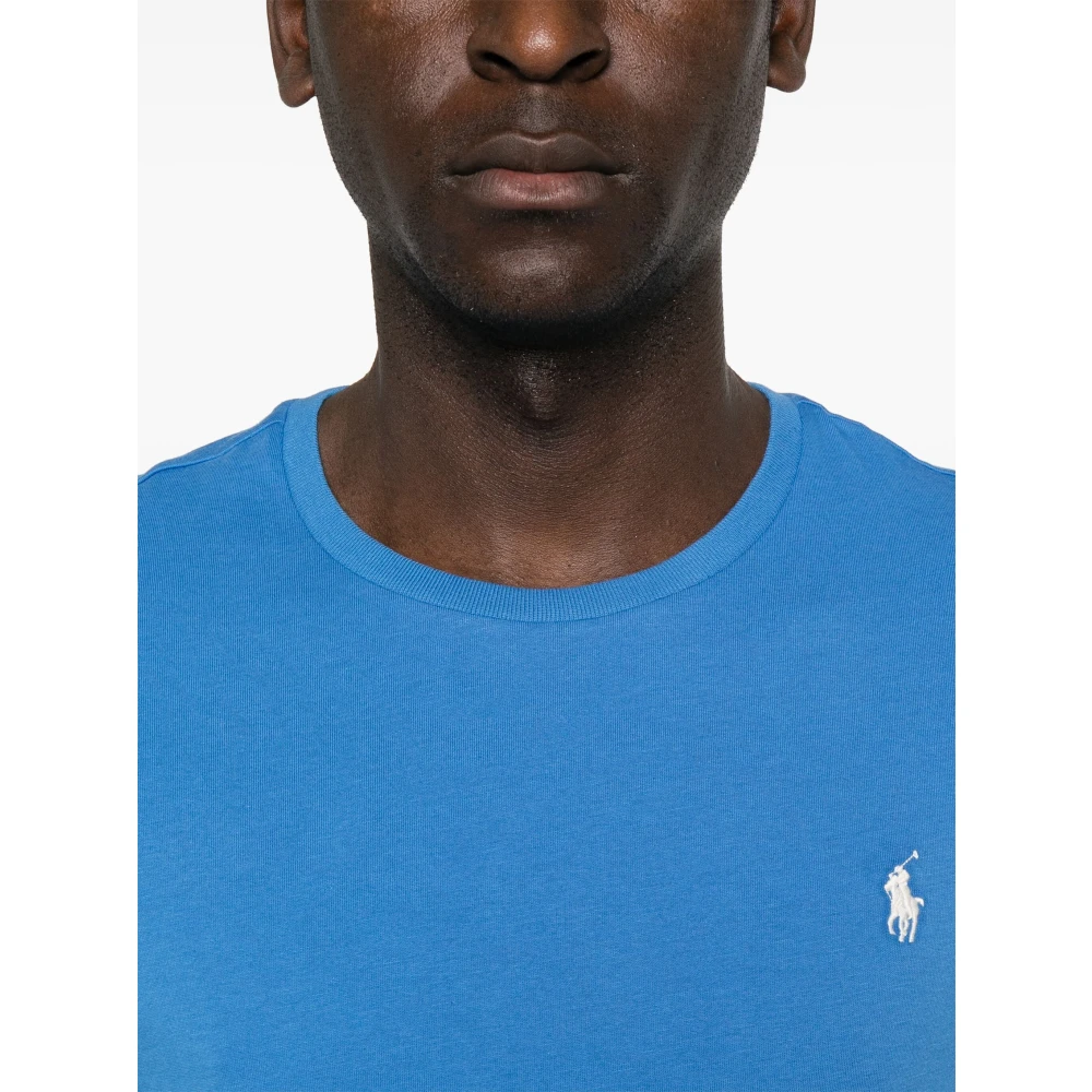 Polo Ralph Lauren Geborduurde Slim Fit Katoenen T-shirt Blue Heren