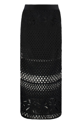 flared-crochet-knit-skirt