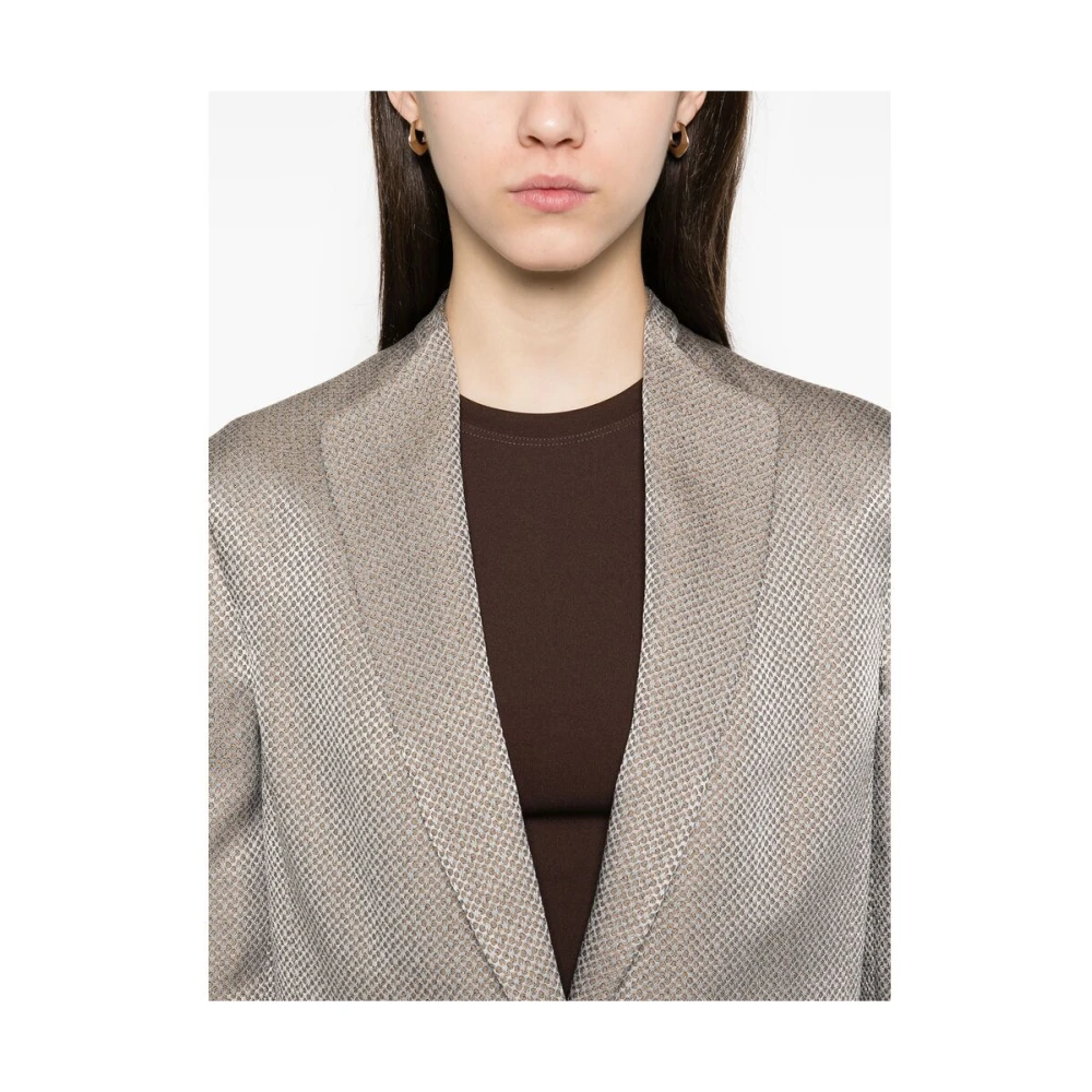 Giorgio Armani Nickel Grey Knoopjas met Achteruitgangen Gray Dames